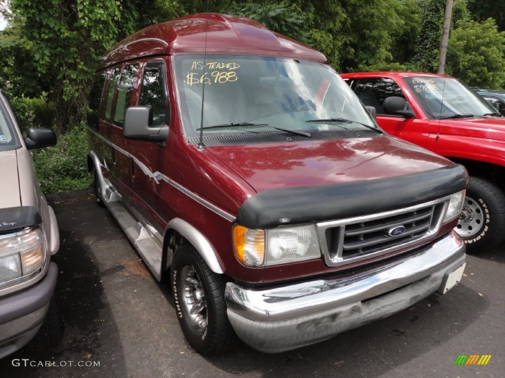 2003 E Series Van E150 Passenger Conversion - Burgundy Red Metallic / Medium Flint photo #1