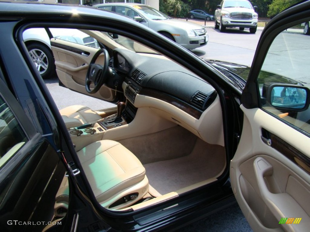 2002 3 Series 325i Sedan - Jet Black / Sand photo #13