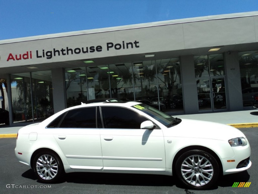 2008 A4 2.0T S-Line Sedan - Ibis White / Black photo #3