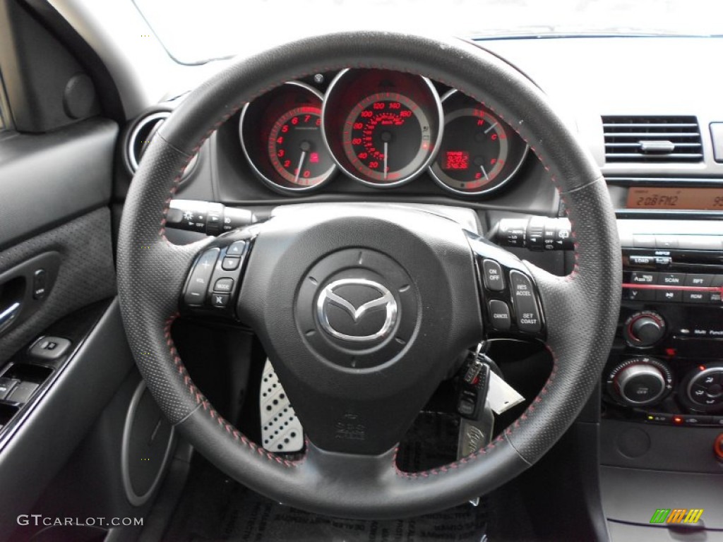 2008 Mazda MAZDA3 MAZDASPEED Grand Touring MAZDASPEED Black Steering Wheel Photo #50960949