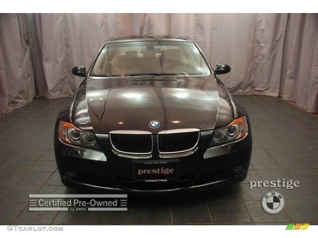 2007 3 Series 328xi Sedan - Jet Black / Beige photo #6