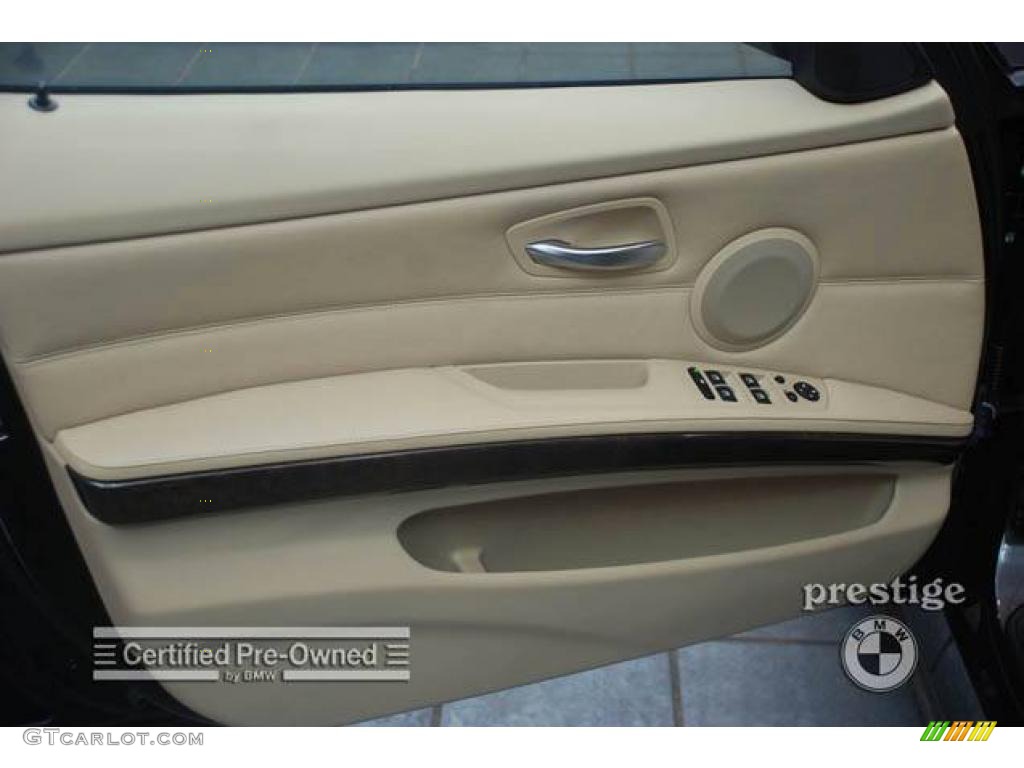 2007 3 Series 328xi Sedan - Jet Black / Beige photo #9