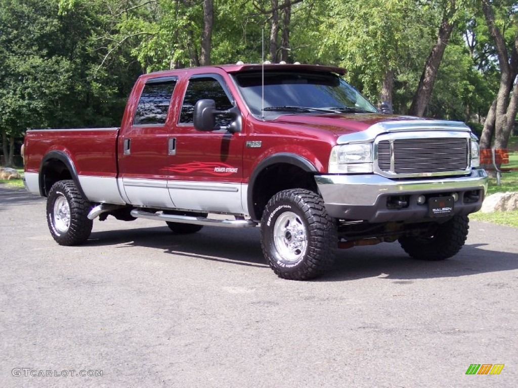 Dark Toreador Red Metallic 2000 Ford F350 Super Duty XLT Crew Cab 4x4 Exterior Photo #50968887