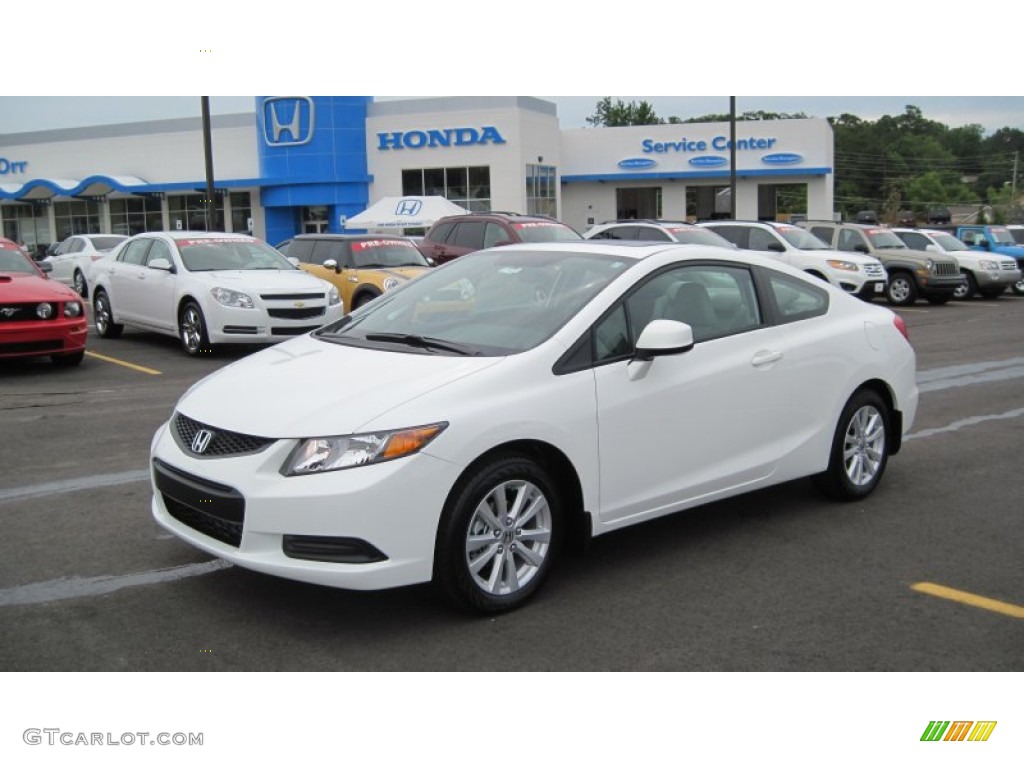 2012 Civic EX Coupe - Taffeta White / Stone photo #1