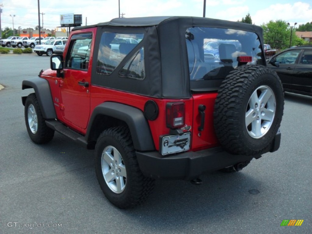 2009 Wrangler X 4x4 - Flame Red / Dark Slate Gray/Medium Slate Gray photo #2