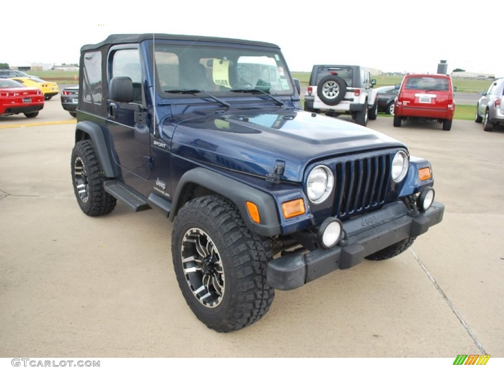 2004 Wrangler Sport 4x4 - Patriot Blue Pearl / Khaki photo #8