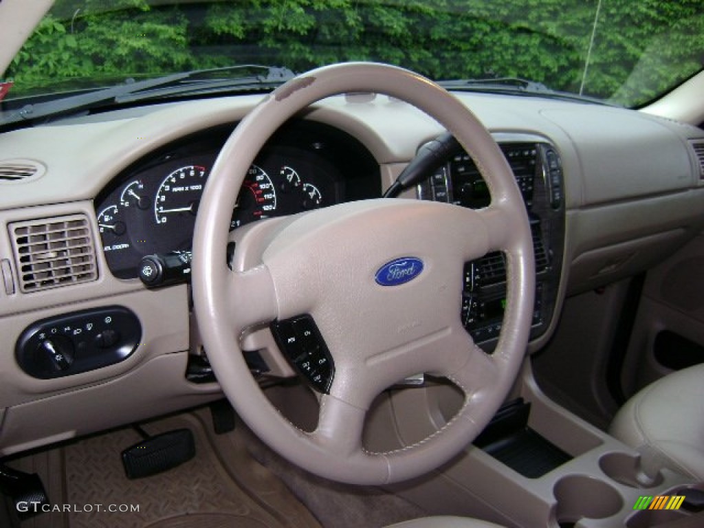 2002 Ford Explorer Limited 4x4 Medium Parchment Steering Wheel Photo #50975085