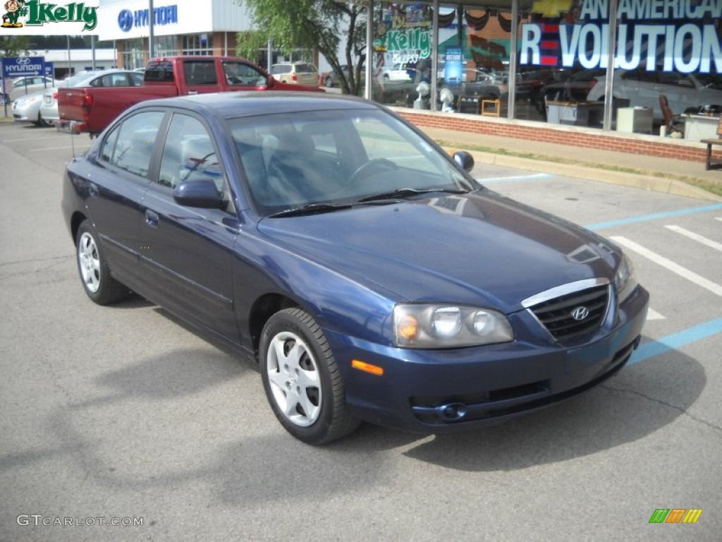 2004 Elantra GLS Sedan - Moonlit Blue / Dark Gray photo #1