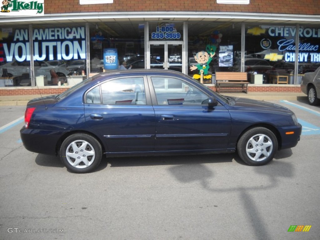 2004 Elantra GLS Sedan - Moonlit Blue / Dark Gray photo #2
