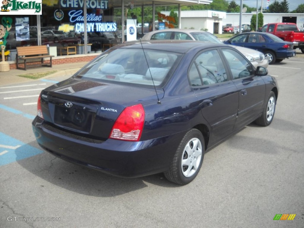 2004 Elantra GLS Sedan - Moonlit Blue / Dark Gray photo #3