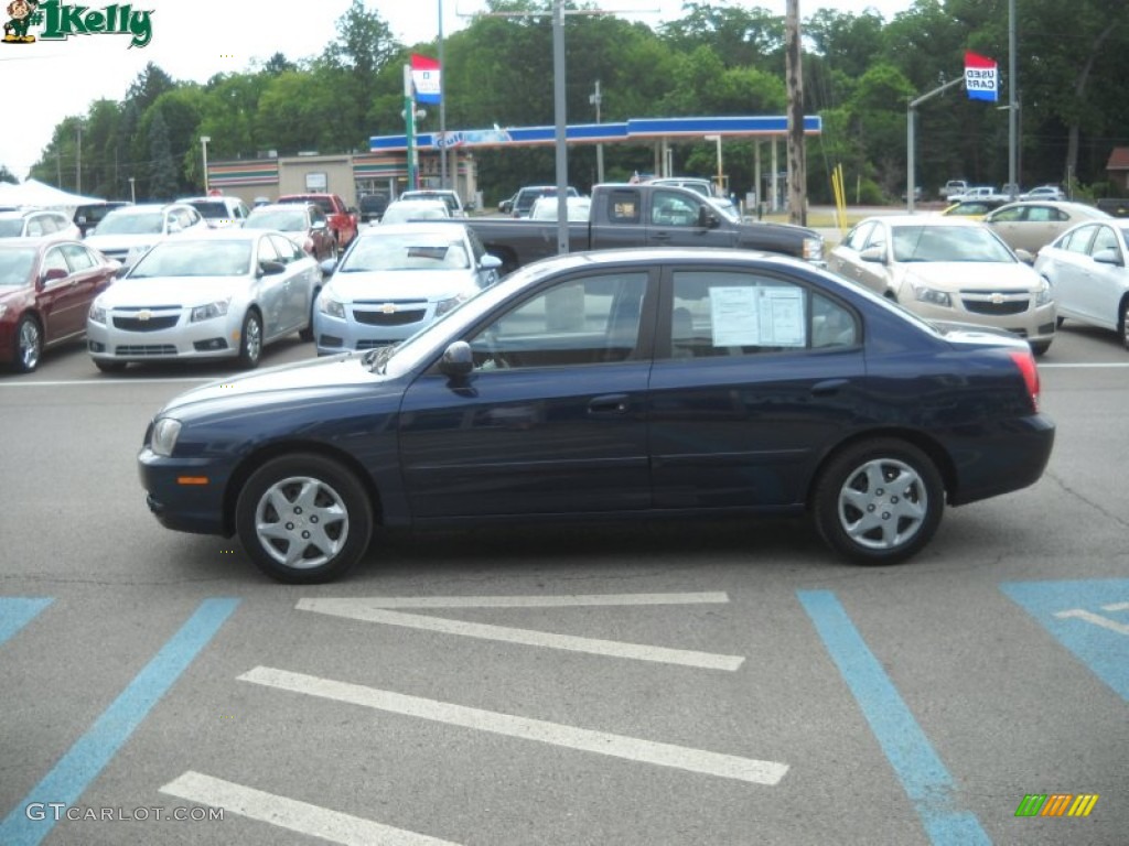 2004 Elantra GLS Sedan - Moonlit Blue / Dark Gray photo #6