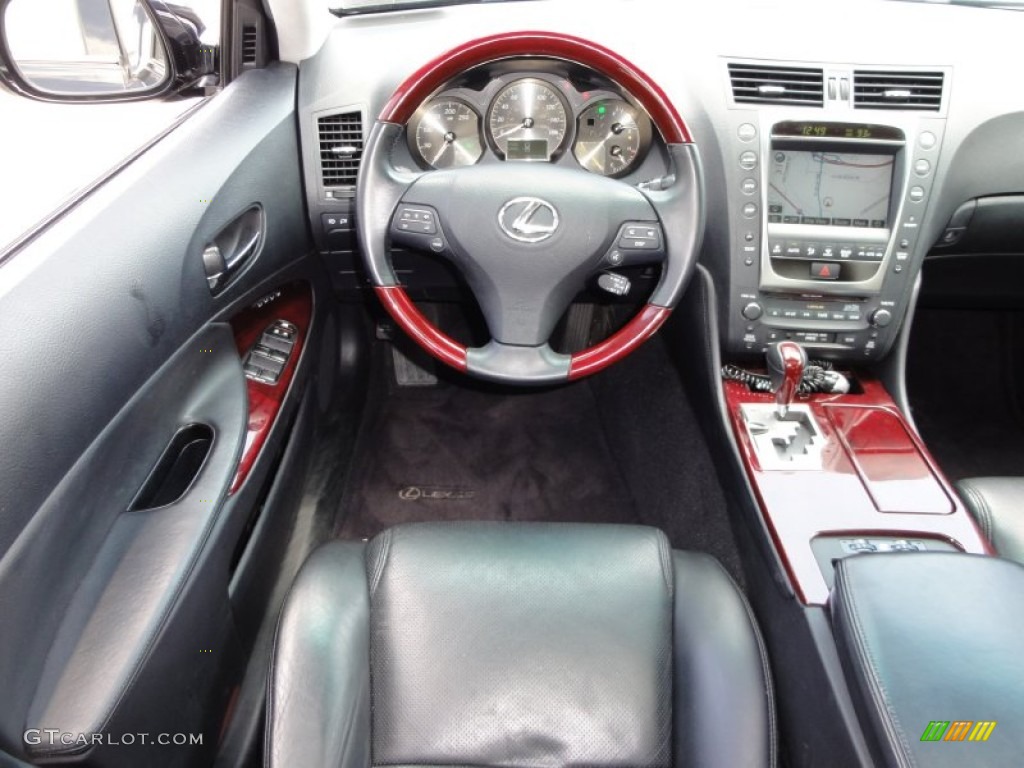 2008 Lexus GS 450h Hybrid Black Steering Wheel Photo #50985543