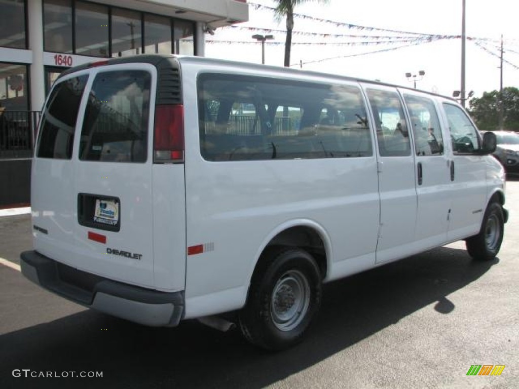 2001 Express 3500 LS Extended Passenger Van - White / Medium Gray photo #8