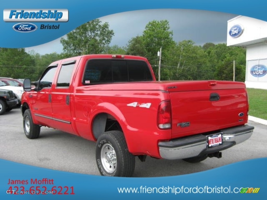 1999 F350 Super Duty XLT Crew Cab 4x4 - Vermillion Red / Medium Graphite photo #8