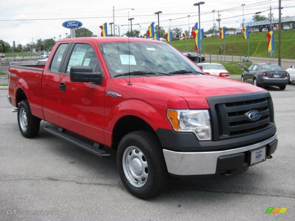 Vermillion Red 2011 Ford F150 XL SuperCab 4x4 Exterior Photo #50987052