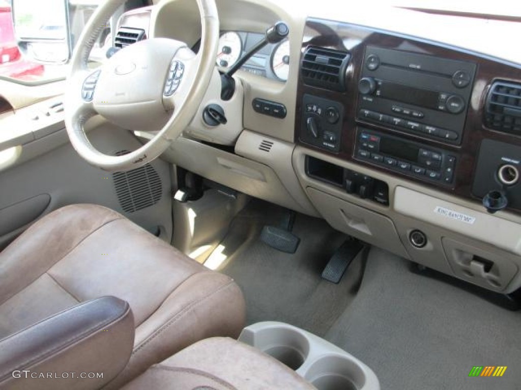 2006 Ford F250 Super Duty King Ranch Crew Cab 4x4 Castano Brown Leather Dashboard Photo #50987094