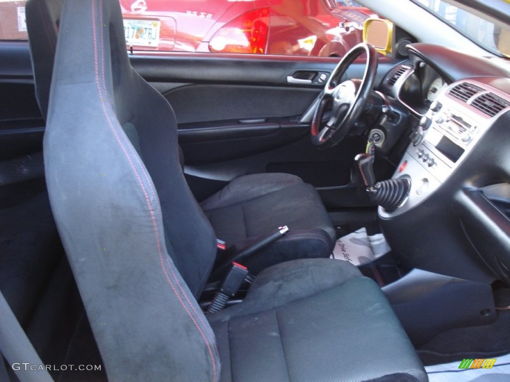 Black Interior 2002 Honda Civic Si Hatchback Photo #50988099