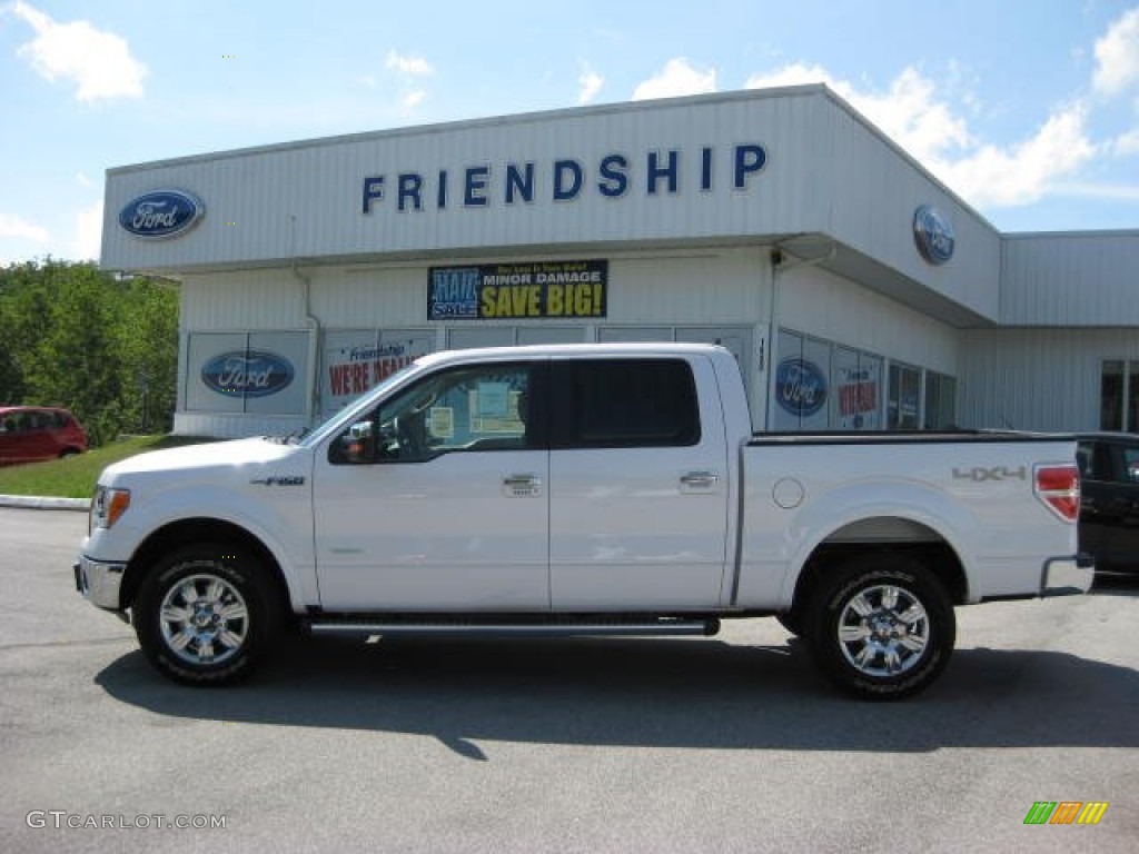 2011 F150 Lariat SuperCrew 4x4 - White Platinum Metallic Tri-Coat / Pale Adobe photo #1