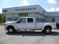 2011 White Platinum Tri-Coat Metallic Ford F350 Super Duty Lariat Crew Cab 4x4 Dually  photo #1