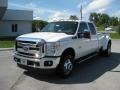 2011 White Platinum Tri-Coat Metallic Ford F350 Super Duty Lariat Crew Cab 4x4 Dually  photo #2