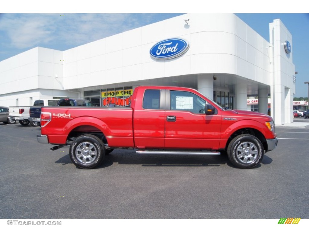 2011 F150 XLT SuperCab 4x4 - Red Candy Metallic / Pale Adobe photo #2