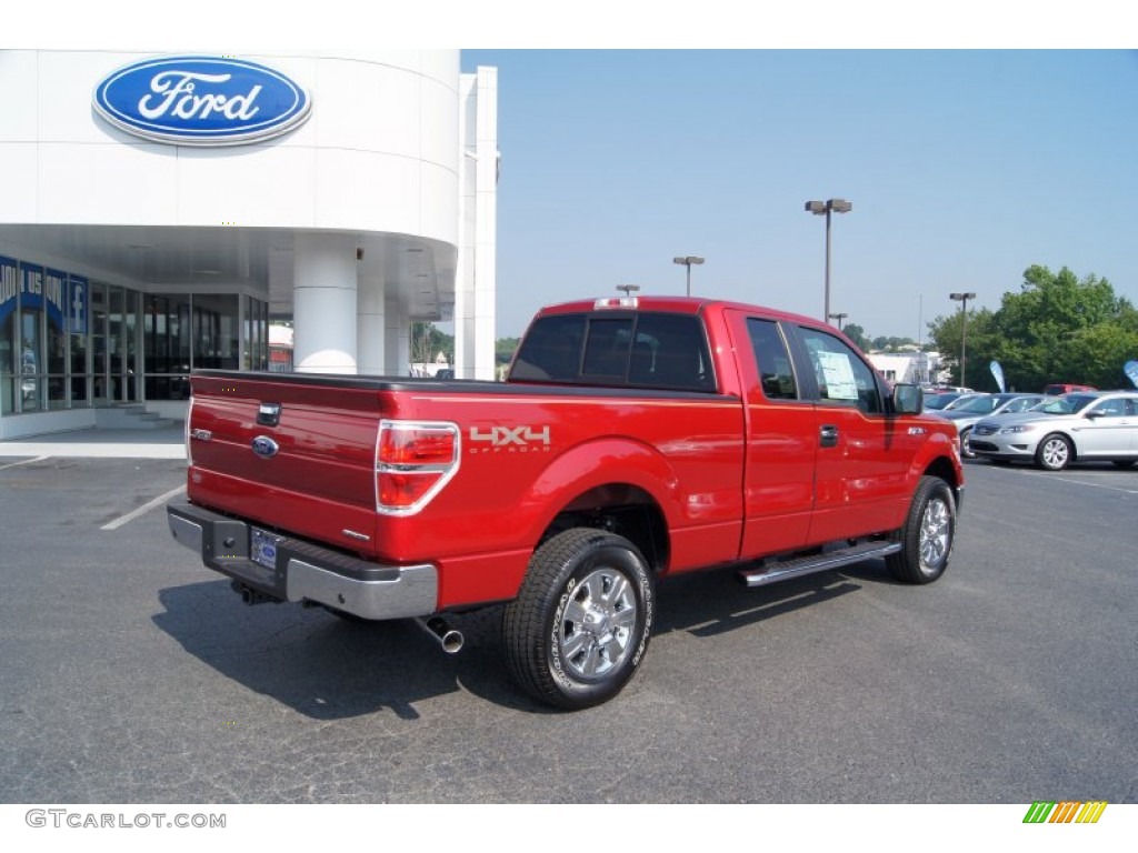 2011 F150 XLT SuperCab 4x4 - Red Candy Metallic / Pale Adobe photo #3