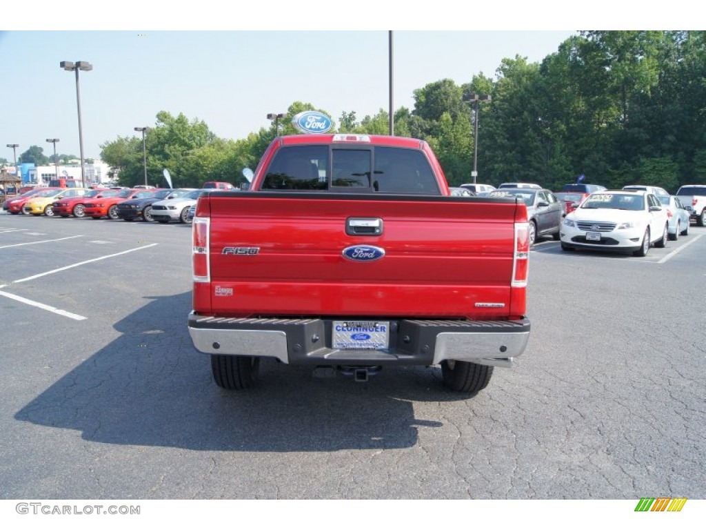 2011 F150 XLT SuperCab 4x4 - Red Candy Metallic / Pale Adobe photo #4