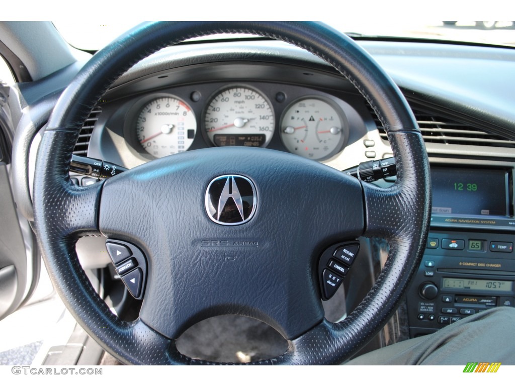 2002 Acura TL 3.2 Type S Ebony Steering Wheel Photo #50991449