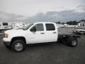 Summit White 2011 GMC Sierra 3500HD Work Truck Crew Cab 4x4 Chassis Exterior