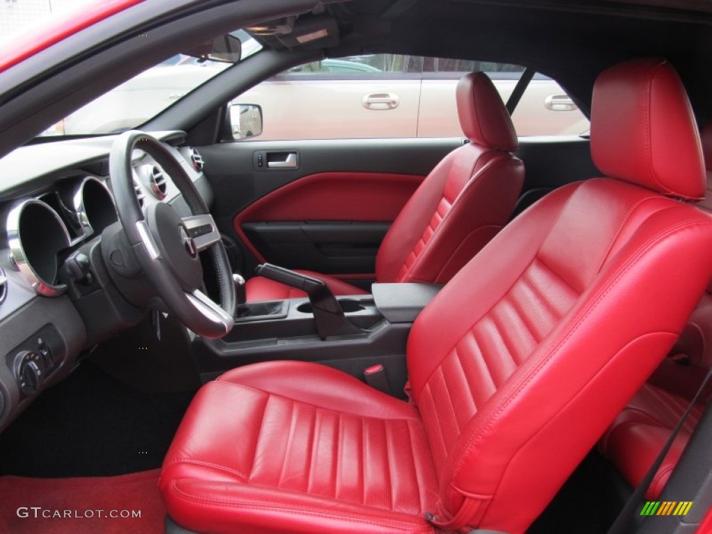 Red Leather Interior 2005 Ford Mustang GT Premium Convertible Photo #50999206