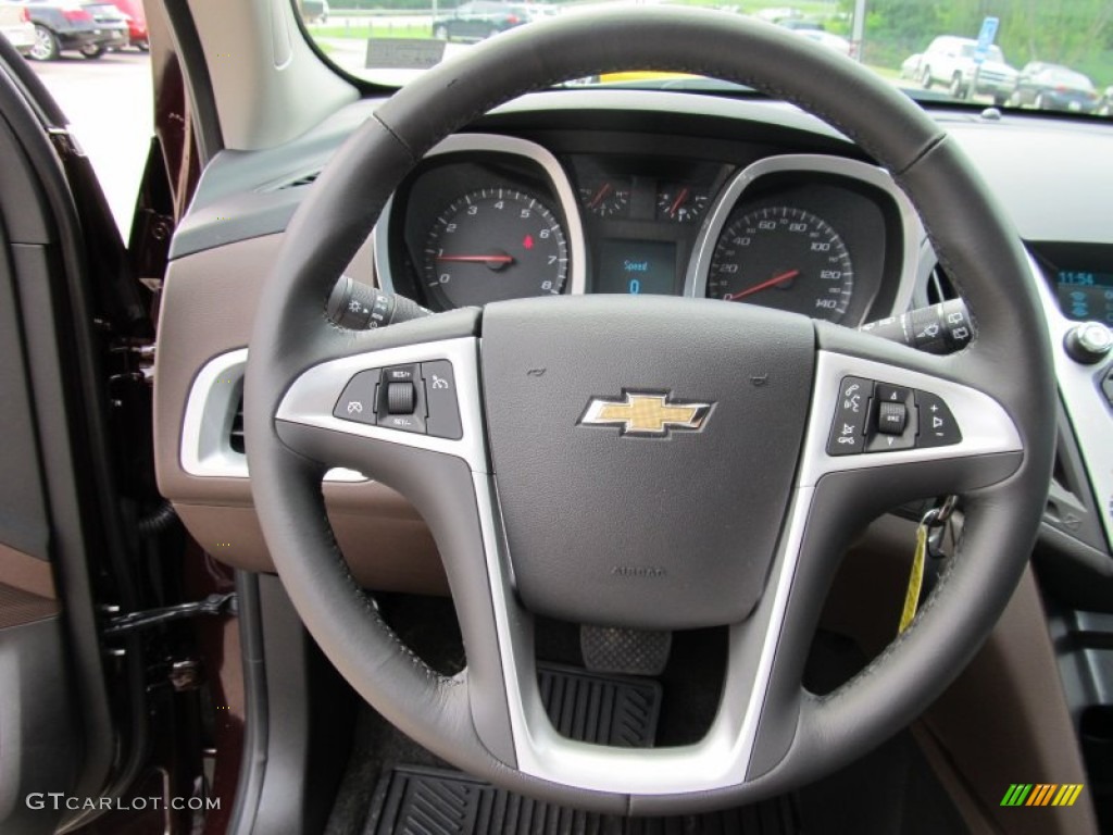 2011 Chevrolet Equinox LTZ AWD Brownstone/Jet Black Steering Wheel Photo #51000157