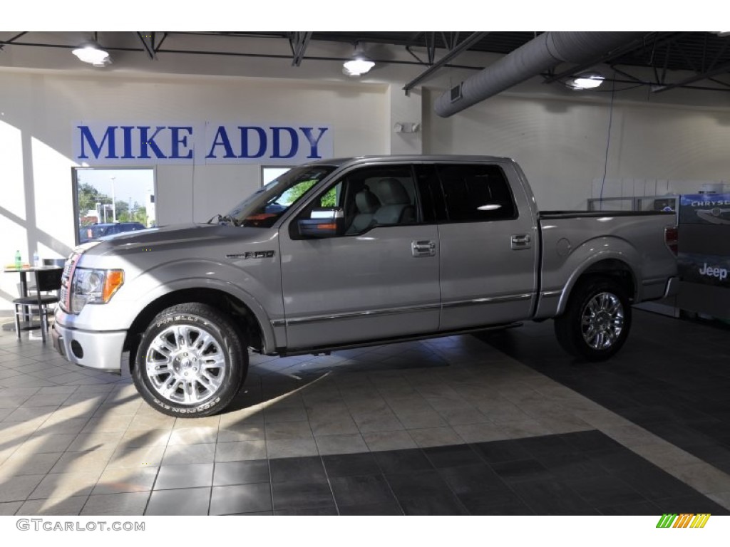 2009 F150 Platinum SuperCrew - Brilliant Silver Metallic / Medium Stone Leather/Sienna Brown photo #1