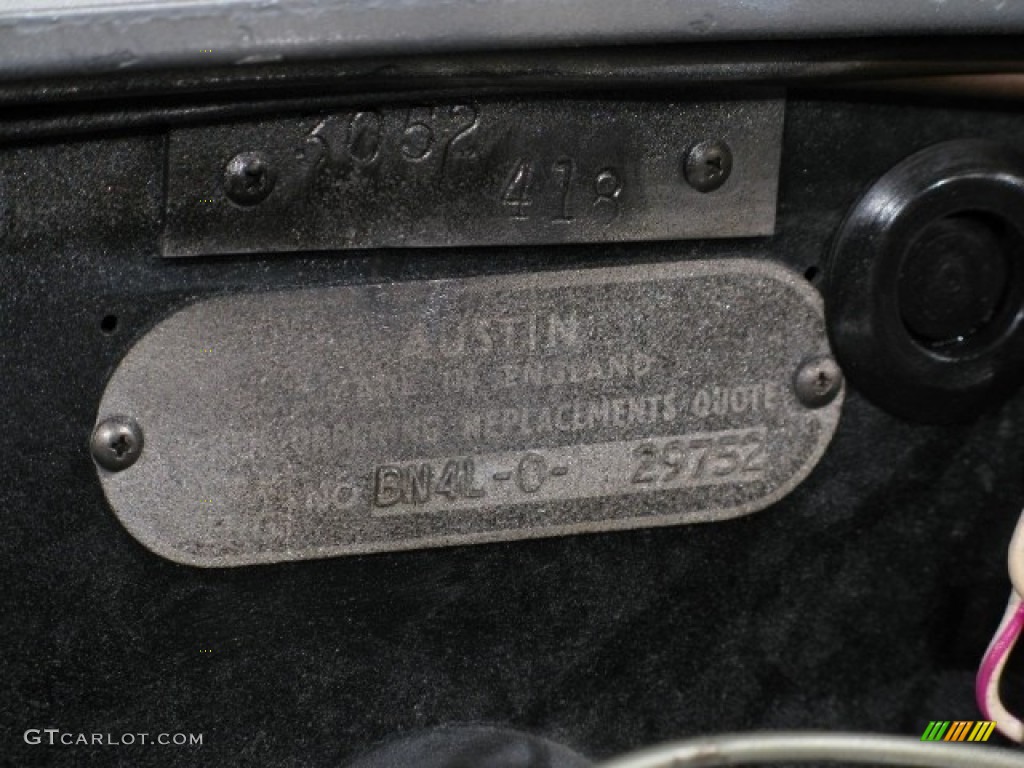 1957 Austin-Healey 100-6 Convertible Info Tag Photos