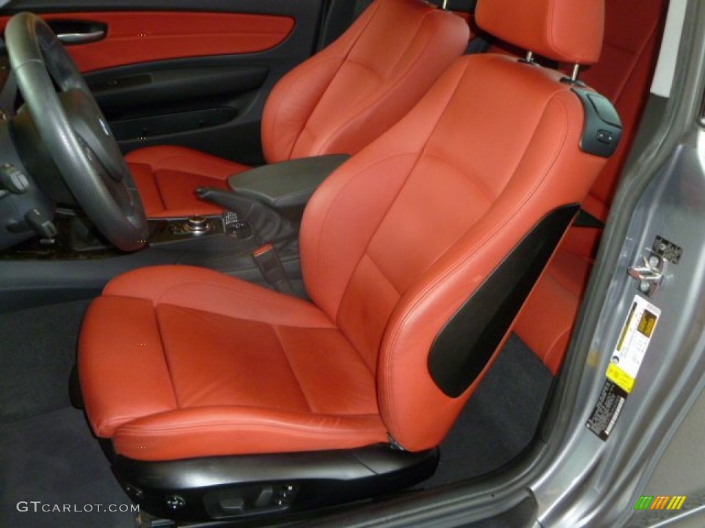 2009 1 Series 135i Coupe - Space Grey Metallic / Coral Red Boston Leather photo #7