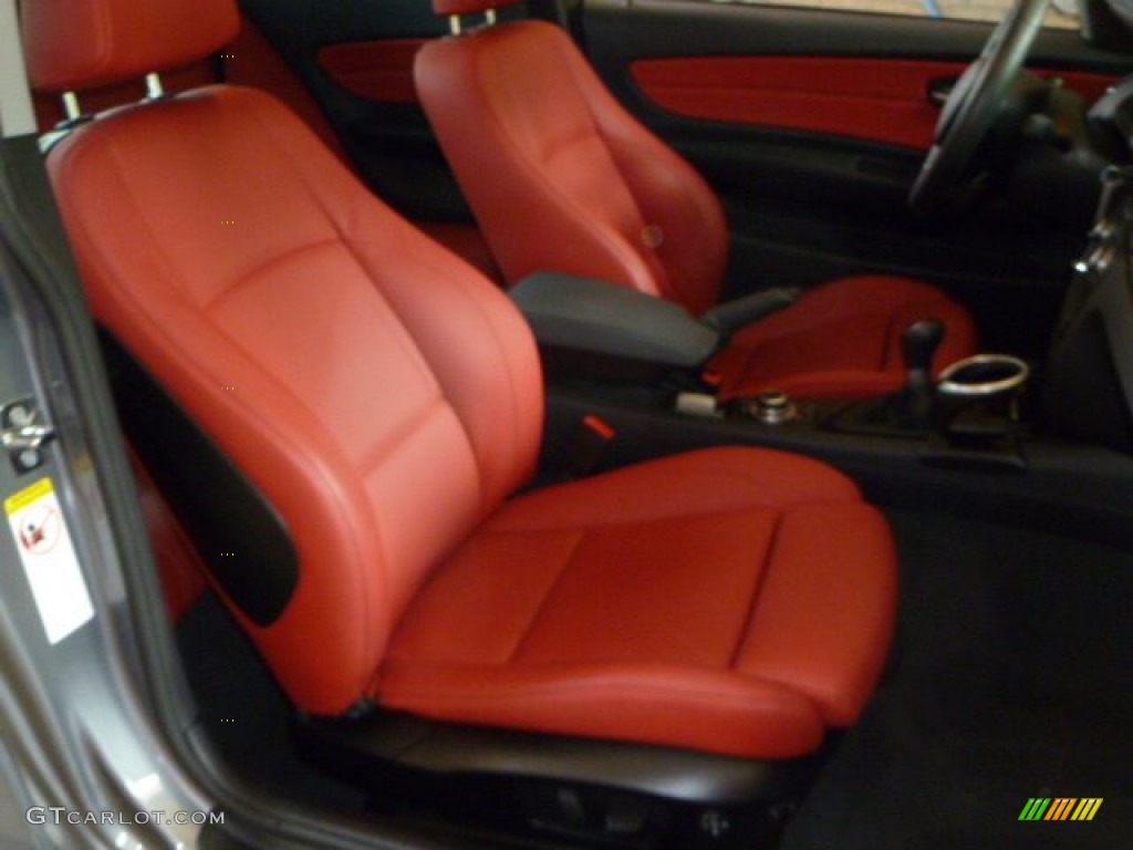 2009 1 Series 135i Coupe - Space Grey Metallic / Coral Red Boston Leather photo #8