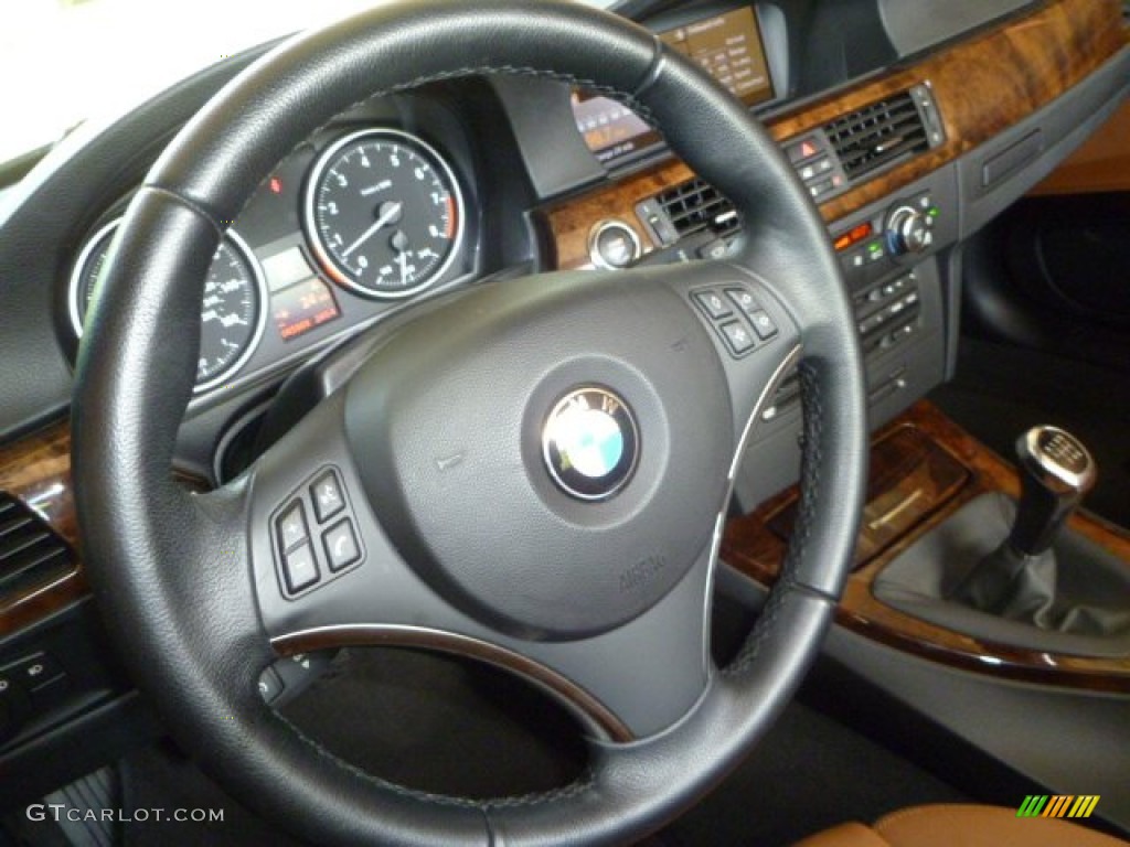 2008 BMW 3 Series 335i Convertible Saddle Brown/Black Steering Wheel Photo #51004279