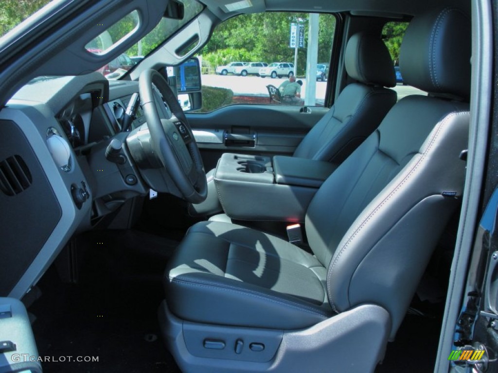 Black Two Tone Leather Interior 2011 Ford F250 Super Duty Lariat SuperCab Photo #51006619