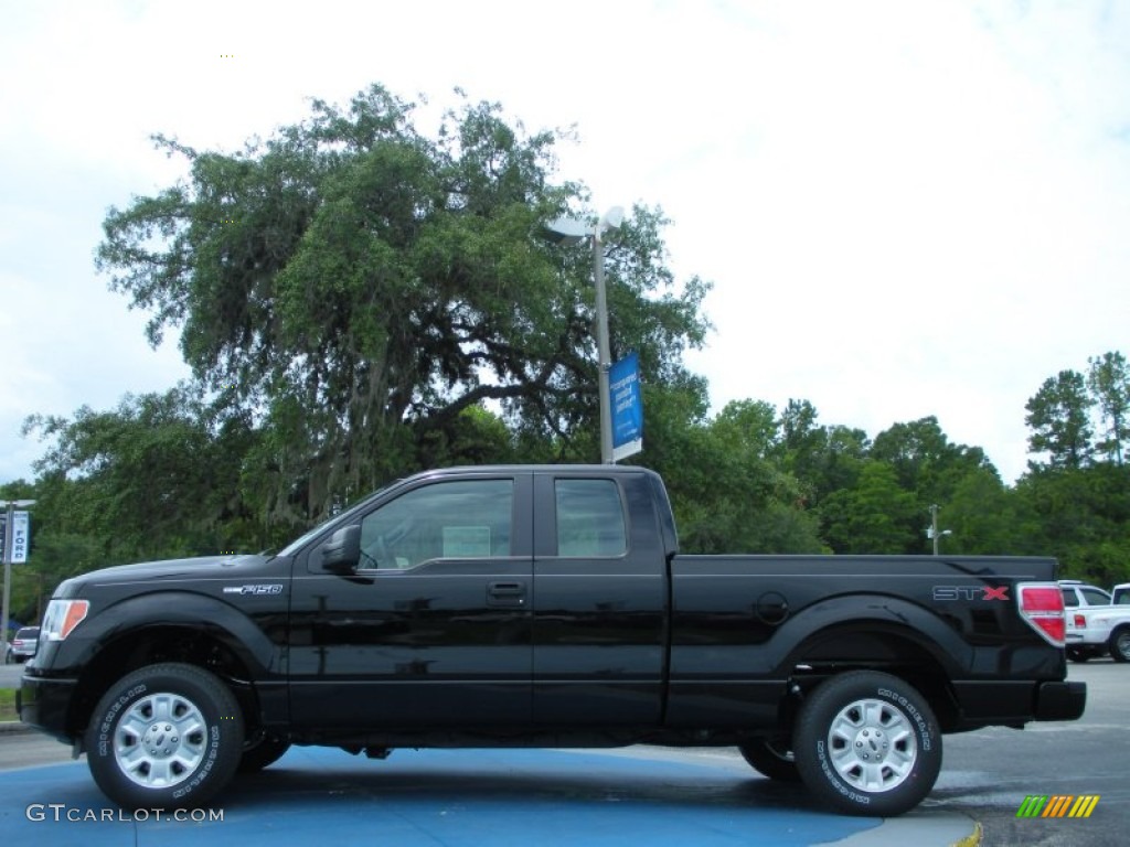 2011 F150 STX SuperCab - Tuxedo Black Metallic / Steel Gray photo #2