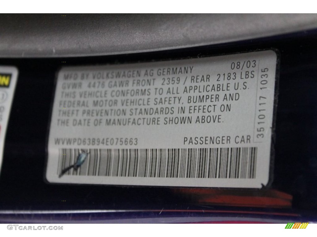 2004 Passat GLS Sedan - Shadow Blue Metallic / Grey photo #8