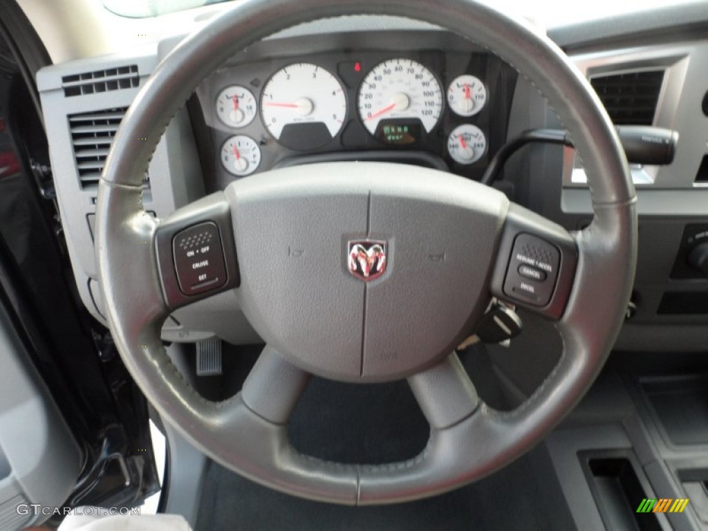 2007 Dodge Ram 2500 SLT Mega Cab 4x4 Medium Slate Gray Steering Wheel Photo #51008134