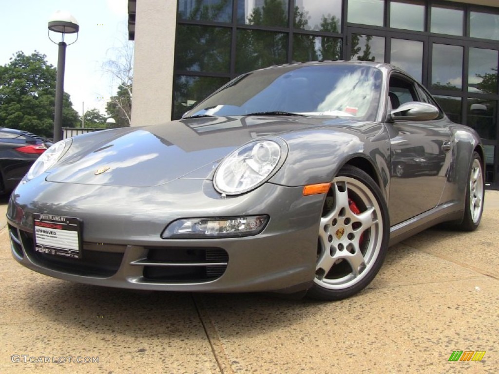 2008 911 Carrera 4S Coupe - Meteor Grey Metallic / Black photo #1