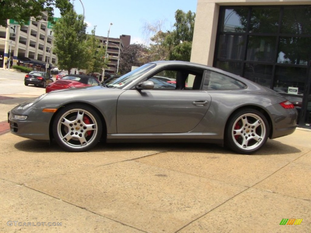 2008 911 Carrera 4S Coupe - Meteor Grey Metallic / Black photo #3