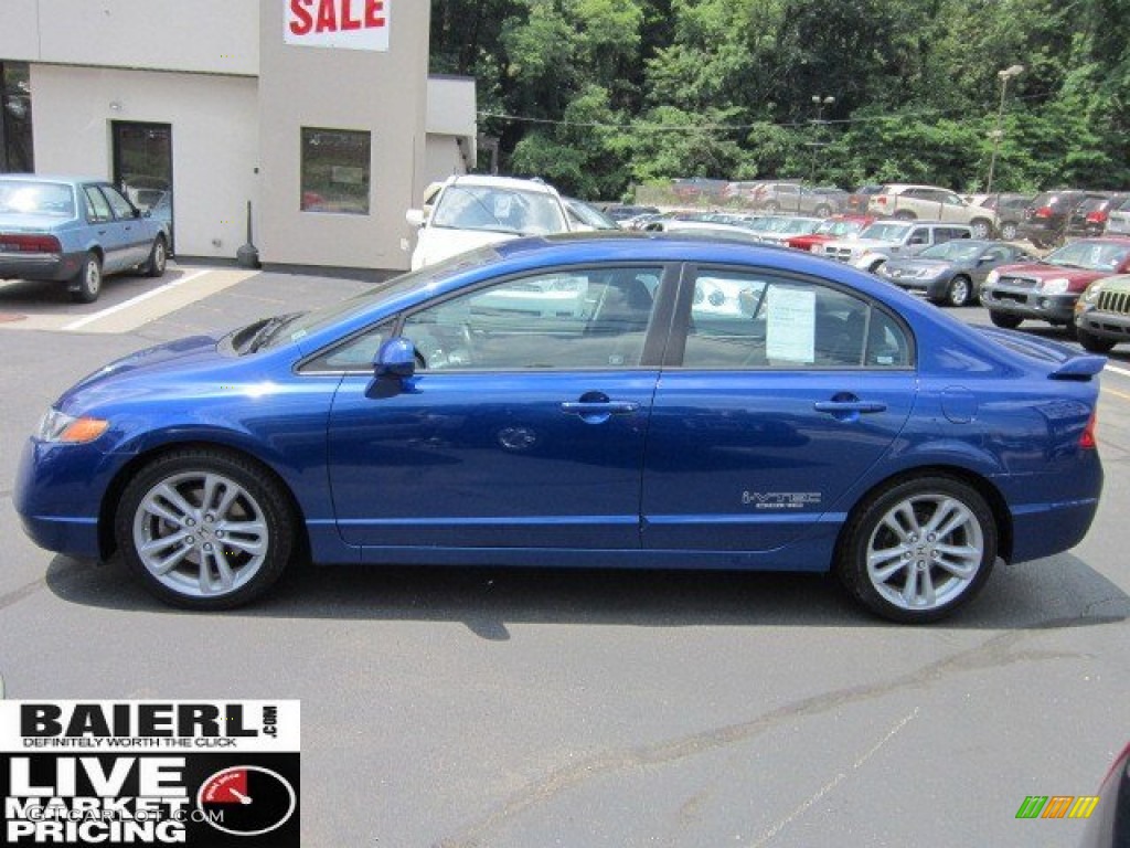 2008 Civic Si Sedan - Fiji Blue Pearl / Black photo #4