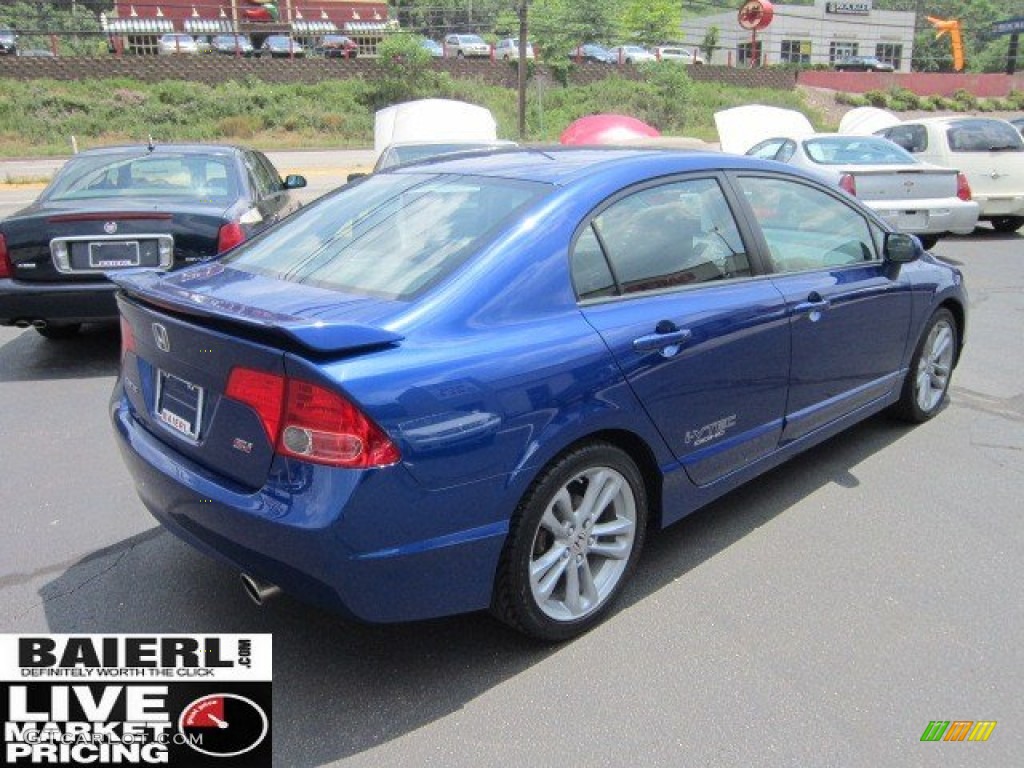 2008 Civic Si Sedan - Fiji Blue Pearl / Black photo #7