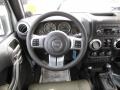 2011 Jeep Wrangler Unlimited Black/Dark Olive Interior Steering Wheel Photo