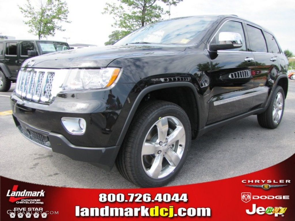 2011 Grand Cherokee Overland Summit 4x4 - Brilliant Black Crystal Pearl / New Saddle/Black photo #1