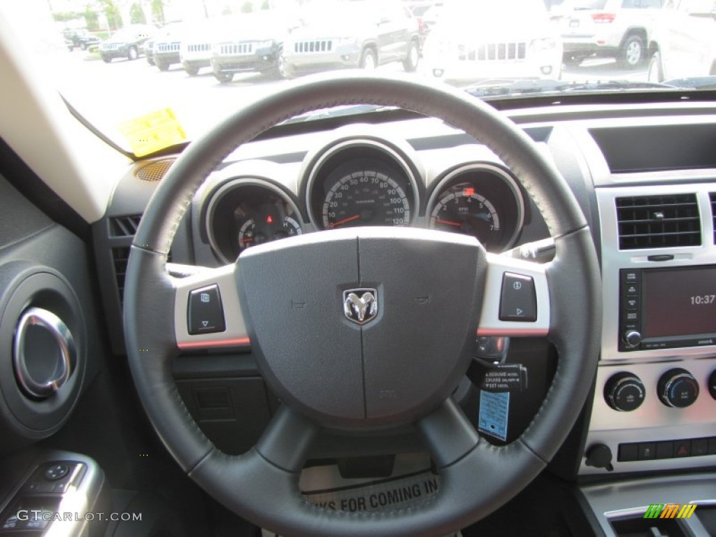 2011 Dodge Nitro Detonator Dark Slate Gray/Red Steering Wheel Photo #51025126