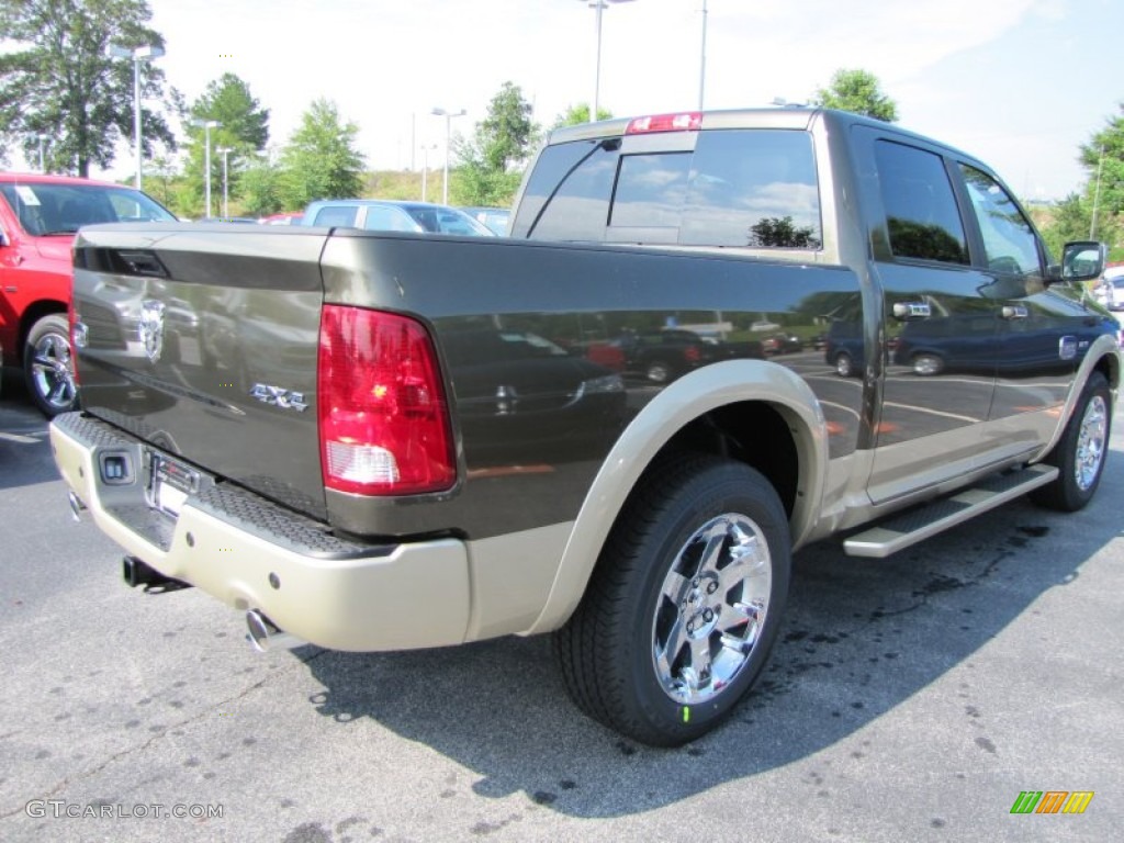 2011 Ram 1500 Laramie Longhorn Crew Cab 4x4 - Sagebrush Pearl / Light Pebble Beige/Bark Brown photo #3