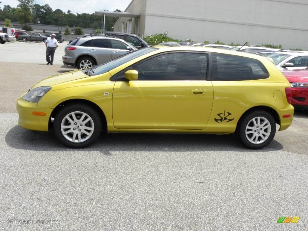 2002 Civic Si Hatchback - Yellow Pearl Metallic / Black photo #2