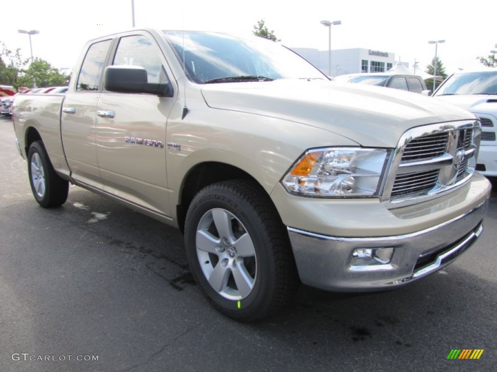 2011 Ram 1500 Big Horn Quad Cab - White Gold / Light Pebble Beige/Bark Brown photo #4